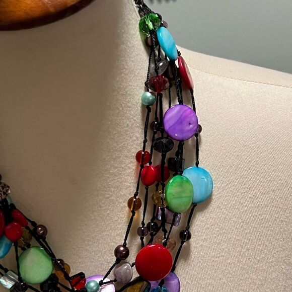 Premier Designs “Spectrum” Multicolor Beaded Necklace #PDNK2 - Picture 2 of 6